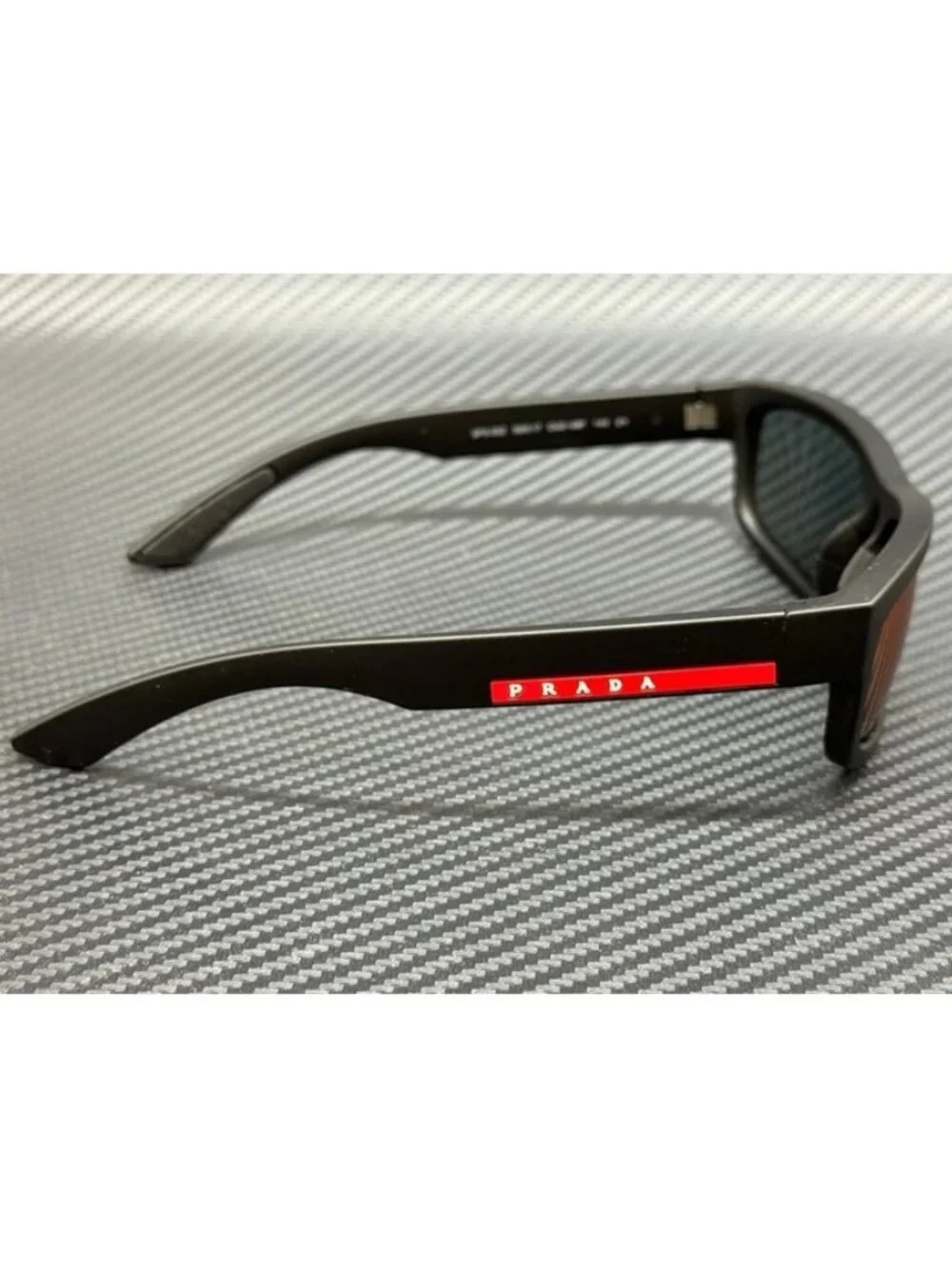 New Prada Linea Rossa Men Black Rubbered Sunglasses 59-17-140